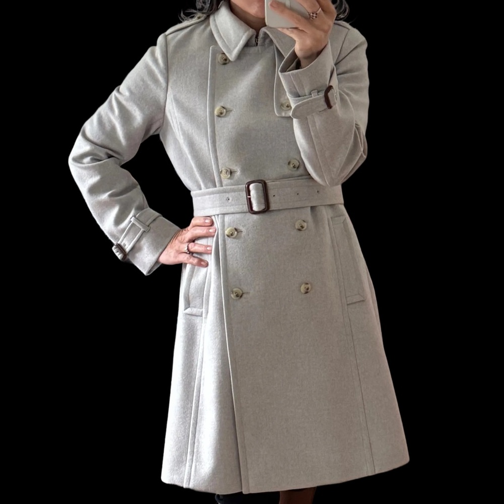 J Crew Icon Trench in Wool and Cashmere from Nello Gori Size 12 NWOT